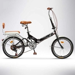 GUOE-YKGM Bici pieghevoli GUOE-YKGM Bici da Città Leggero Folding Bike 20 Pollici for Gli Adulti, Le Donne, Rack Carry Posteriore, Anteriore E Posteriore Parafanghi, 6 velocità Pieghevole Bicicletta Città