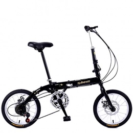 GWM Bici GWM Portable Bicicletta Pieghevole 16 Pollici for Adulti Uomo Donna Città Pendolari Auto Single Speed ​​Bicicletta Freni a Disco (Color : Black)