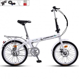 GWM Bici GWM Portable Bicicletta pieghevole-50cm Rotella Figli Adulti Città Commuter Biciclette, Single Speed (Color : White)