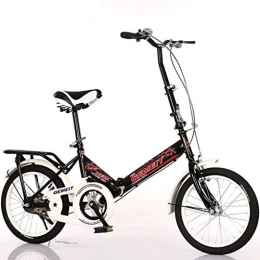 GWM Bici GWM Portable Bicicletta Pieghevole Single Speed ​​Bici Adulta del Bambino di Sport Esterno della Bicicletta con Cestino (Color : Black, Size : Adult)