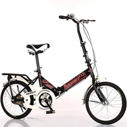 GWM Bici GWM Portable Bicicletta Pieghevole Single Speed Bici Adulta del Bambino di Sport Esterno della Bicicletta con Cestino (Color : Black, Size : Child)