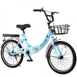 GWM Bici GWM Portatile Pieghevole Bici Adulta Uomo Donna Città Pendolari Auto Single Speed ​​Biciclette Individualità (Blu)