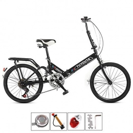 GWSPORT Bici GWSPORT Bici Pieghevole da 20 Pollici Ammortizzatore Antiurto a velocit Variabile Pneumatico per Mountain Bike Leggero Bicicletta per Uomo e Donna, Nero