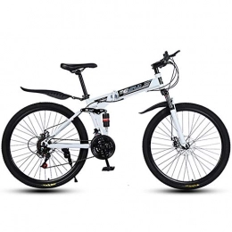 GWSPORT Bici GWSPORT Bicicletta Pieghevole da 26 '' per Uomo e Donna Pneumatico Fuoristrada Leggero per Mountain Bike a 21 velocit di Assorbimento degli Urti, Bianca