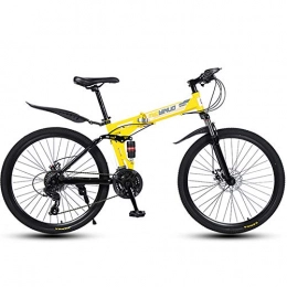 GWSPORT Bici GWSPORT Bicicletta Pieghevole da 26 '' per Uomo e Donna Pneumatico Fuoristrada Leggero per Mountain Bike a 21 velocit di Assorbimento degli Urti, Giallo