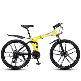 GWSPORT Bici GWSPORT Mountain Bike Biciclette Pieghevoli da 26 Pollici Assorbimento degli Urti A 21 velocit Pneumatico Fuoristrada Leggero per Uomo E Donna, Giallo