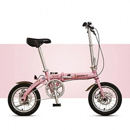 Hmvlw Bici Hmvlw Bicicletta Pieghevole Bicicletta Pieghevole da 14 Pollici Unisex, Andare al Lavoro, a Scuola e a Giocare, può Mettere Il Tronco (Color : Pink)