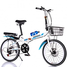 Hmvlw Bici pieghevoli Hmvlw Bicicletta Pieghevole Biciclette Pieghevoli da 20 Pollici, Adulti Maschili e Femmina, Adulti Vanno a Lavorare e cavalcano Una Piccola Bicicletta con Un Tronco Portatile (Color : Blue)