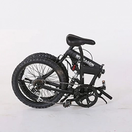 Hmvlw Bici pieghevoli Hmvlw Bicicletta Pieghevole Pieghevole Mountain Bike, a 6 velocità da 20 Pollici, Unisex, Altezza del Sedile Regolabile, Pedali Perline, (Color : Black)