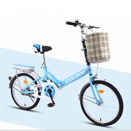 Hmvlw Bici pieghevoli Hmvlw Bicicletta Portatile Bicicletta Pieghevole a 7 velocità in Acciaio ad Alta Carbonio, Freno a V Anteriore, Freno Posteriore, Bici da 20 Pollici per Adulti Ultra-Leggero Ammortizzatore Portatile