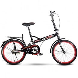 HNWNJ Bici pieghevoli HNWNJ Bici Pieghevoli 20inch Portatile Pieghevole Biciclette Ammortizzante Donne Biciclette e Man City Commuter Biciclette, Rosso-Nero (Color : Single Speed)