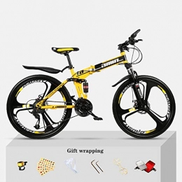 Hxx Bici pieghevoli Hxx Mountain Bike Pieghevole, 26"30 velocit Ammortizzante Mountain Bike Anteriore E Posteriore Doppio Sistema di Sospensione Pieghevole Veloce per Un Facile Trasporto, E