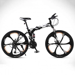 Hxx Bici pieghevoli Hxx Mountain Bike, Pieghevole Portatile 26"Telaio Completamente Sospeso in Acciaio al Carbonio Ad Alta velocit Bicicletta 27 velocit Ammortizzatore Disco estremit Morbida Unisex off Road Racing, B