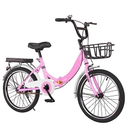 JAMCHE Bici JAMCHE Bicicletta pieghevole, bici pieghevoli con telaio in acciaio ad alto tenore di carbonio, altezza regolabile, con portapacchi posteriore, bici portatile leggera per donne e uomini