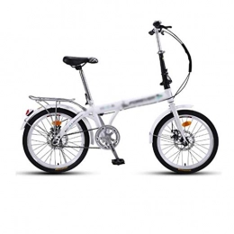 JHEY Bici pieghevoli JHEY Ultra Luce Portatile Pieghevole della Bicicletta Piccolo di Lavoro Biciclette a velocità variabile da 20 Pollici Maschio Adulto for Adulti (Color : White, Dimensione : 7 Speed)