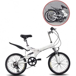 JI TA Bici pieghevoli JI TA Bici Pieghevole Uomo Leggera Alluminio Bicicletta Pieghevole Adulto Mini Unisex City Bike Donna Ruote da 20 Pollici, v Brake, Cambio 6 velocità, Regolabile Sella Comoda / A