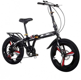 JI TA Bici pieghevoli JI TA Bicicletta da Città Donna, Uomo Alluminio Bici Pieghevole Leggera 15 kg Unisex City Bike - Regolabile Manubrio E Sella Comoda, Freni a Disco, 7 velocità / Black