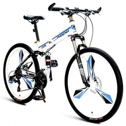 JLZXC Bici JLZXC Mountain Bike Mountain Bike, 26 Pollici Pieghevole Biciclette 27 Costi MTB Leggera Lega di Alluminio Telaio A Sospensioni Freni A Disco Pieno (Color : Blue)