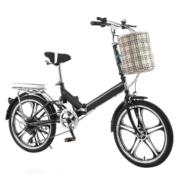 JTBDWOSK Bici pieghevoli JTBDWOSK Ruota Pieghevole Bici Pieghevole Portatile Da 16 / 20 Pollici in Acciaio Carbone 7 Con Assorbimento D'urto Facile Da Piegare Per La Città E Il Campeggio, 20 inches