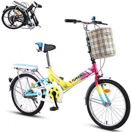 JW Bici pieghevoli JW Folding Bike, Portatile da 20 Pollici A 7 velocità Leggero Acciaio al Carbonio Telaio della Bicicletta per Gli Adulti, Pieghevole Bicicletta Grande per La Città del Cavallo E Il Pendolarismo, C