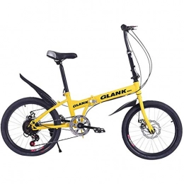 JW Bici JW Mini Folding Bike, 20 inch 15S Piegata Portatile Bici con Alta Resistenza alla Trazione Telaio in Acciaio Pieghevole Pendolari Doppio Freno Disco Bicicletta Montagna Urbane per Adulti Studenti, C