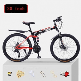 JYPCBHB Bici JYPCBHB Pieghevole Bike, Mountain Bike, per Adulti Studente, con Telaio in Alluminio, Forcella Anteriore AmmortizzataAdatto per La Guida All'Aperto21-30 velocit Red 3-21 Speed