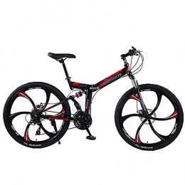 KANULAN Bici KANULAN Bicicletta da 26 Pollici Bici da Bicicletta, Conveniente Pressione Rapida, Ammortizzazione, Bici Rosse Pieghevoli, Pneumatici Resistenti all'Usura Antiscivolo Bici per Adulti Z(Size:27 Speed)