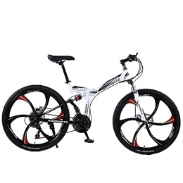 KANULAN Bici KANULAN Bicicletta da 26 Pollici Bicicletta Bike Bianco, Veloce Veloce, Ammortizzatura, Biciclette Pieghevoli, Pneumatici Resistenti all'Usura Antiscivolo Bici per Adulti Z(Size:27 Speed)