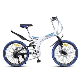 Kerryshop Bici pieghevoli Kerryshop Biciclette Blu Pieghevole della Bici di Montagna della Bicicletta Uomini e Donne a velocità variabile Ultra Luce Portatile della Bicicletta di 7 velocità Bici Pieghevoli