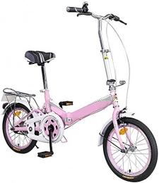 KKKLLL Bici pieghevoli KKKLLL Bicicletta Pieghevole Bici Pieghevole Retrattile Manubrio in Alluminio Doppio Anello di Taglio in Alluminio 16 Pollici Rosa