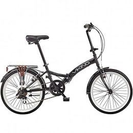 KKLTDI Bici KKLTDI Sospensione Completa Unisex, Bicicletta Pieghevole, 20 Pollici 6 velocità Bicicletta Pieghevole, Leggero Città Bicicletta Nero 20 Pollici