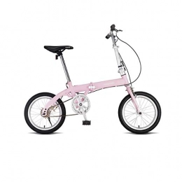 Kuqiqi Bici KUQIQI Bicicletta Pieghevole, Bici da Strada Portatile Ultra Leggera per Uomini e Donne Adulti, Bicicletta da 16 Pollici per Studenti Piccoli (Color : Pink, Size : 16 Inches)