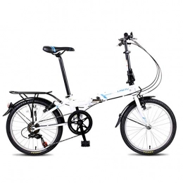 Kuqiqi Bici KUQIQI Bicicletta Pieghevole di Alta qualit, Bicicletta Portatile Ultra Leggera da 20 Pollici per Uomo e Donna, Bicicletta per Studenti (Color : White, Edition : 7 Speed)