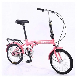 KXDLR Bici KXDLR 16-inch Bicicletta Pieghevole, Caratterizzato da Parafanghi Anteriore E Posteriore, Carry Posteriore Rack, con Freni A Doppia V-Style, Rosa