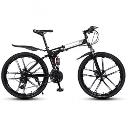 KXDLR Bici KXDLR Adult Mountain Bike 26" Full Suspension 21 velocità Mens Womans Pieghevole della Bici di Montagna della Bicicletta Alto Tenore di Carbonio in Acciaio Cornici con Doppio Ammortizzatore, Nero