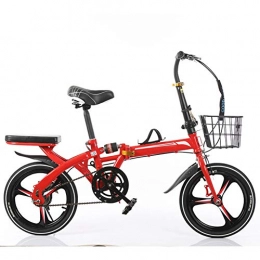 KXDLR Bici KXDLR Bambini Portable Folding Bike Leggero Bicicletta Pieghevole 20 Pollici Ammortizzatore Studente Bici Adulta Uomini E Donne, Rosso