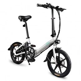 LANGSTAR Bici pieghevoli LANGSTAR FIIDO D3S Ebike, Bici elettrica Pieghevole con Faro LED per Adulti, Biciclette elettriche Anteriori e Posteriori a Disco 7.8Ah-Bianco