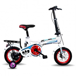 LHQ-HQ Bici pieghevoli LHQ-HQ Bambini Folding Bike da 12 pollici portatili Biciclette scuola primaria e secondaria Ultra-light e donna Uomo biciclette dare ai bambini la migliore regalo (Colore: Bianco, Dimensione: 12IN) Sp