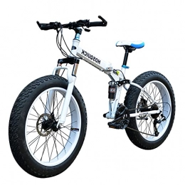 LHQ-HQ Bici pieghevoli LHQ-HQ Bicicletta da Montagna Pieghevole per Adulti 24"4.0 Fat Tire Bike MTB Bicicletta 27 velocità Dual Disc Brake Dual-Sospensione, B