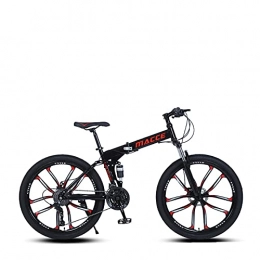 LHQ-HQ Bici pieghevoli LHQ-HQ Bicicletta da Montagna Pieghevole per Adulti 30 velocità MTB 26"Ruota A Doppia Sospensione Carico 160 kg Adatto per Altezza 5, 2-6 Piedi, C