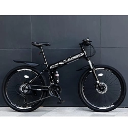 LHQ-HQ Bici LHQ-HQ Mountain Bike Pieghevole da 26 Pollici per Adulti, Bici Pieghevole MTB Professionale A 21 velocità, Doppia Sospensione, Telaio in Acciaio Ad Alto Tenore di Carbonio, Freno A Doppio Disco, F