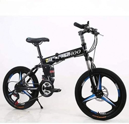 LHQ-HQ Bici pieghevoli LHQ-HQ Sport all'Aria Aperta 20" Mountain Bike Bicicletta Pieghevole, Che comprende 3 Razze Sospensione Doppia Freno a Disco Pieno Antislip, Forcella Ammortizzata Sport all'Aria Aperta Mountain Bike