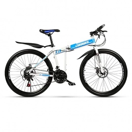 LICHUXIN Bici LICHUXIN Mountain Bike da 24 Pollici, Fuoristrada da Uomo Pieghevole A velocità Variabile da Esterno, Freni A Doppio Disco E Telaio in Acciaio al Carbonio, velocità 21 / 24 / 27 / 30, Blu, 21 Speed