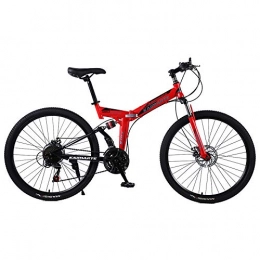 LIU Bici pieghevoli LIU Bicicletta da 24 / 26 Pollici Bicicleta da Corsa a velocità variabile 21 / 24 / 27 in Acciaio per Bici da Montagna a Doppio Disco Pieghevole, 24inch, 24speed