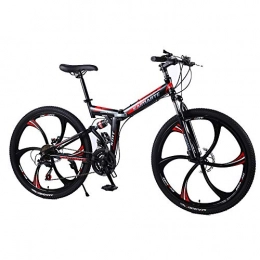 LIU Bici pieghevoli LIU Mountain Bike Pieghevole, Telaio Ispessito in Acciaio al Carbonio a Doppia Sospensione Durevole a 21 velocità, Ideale per la Guida in Città e Il pendolarismo, 24inch21speed