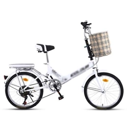 LIUXIUER Bici pieghevoli LIUXIUER Bicicletta Pieghevole da 20 Pollici Lavoro Leggero da Donna Adulto Adulto velocità Ultraleggera A velocità Variabile Portatile Adulto Piccolo Studente Bicicletta Pieghevole da Uomo, Bianca