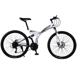 LJHSS Bici LJHSS 24'' Bici Pieghevole da Mountain - Modello Rafforzare l'assorbimento degli Urti - 21 / 24 / 27-stage Shift, Bike Unisex-Adult (Color : White, Size : 27 Speed)