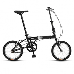 LLF Bici LLF Bici Pieghevole, 16inch Pieghevole Biciclette, Double Disc Portatile Freno Leggero Folding Bike for Studente di Bambini Adatto Ad Altezza 130-180cm (Color : Black)