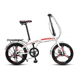 LLF Bici LLF Bici Pieghevole, 20 Pollici Pieghevole Leggero Mini Bike Piccolo 5 Speed Bike Portatile Bici Adulta Student Mountain Bike Outdoor for Altezza 130 Centimetri, 190 Centimetri (Color : White)