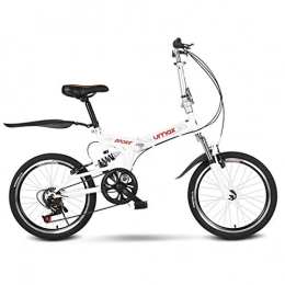 LLF Bici LLF Bici Pieghevole, Bicicletta Pieghevole da 20 Pollici, Ultra-Leggero E Portatile Shimano velocit Adulto Adulto Adulto Ammortizzatore for Uomo Donne Studente (Color : White, Size : 16in)